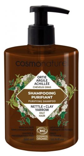 Shampooing Cheveux Gras à l\'Argile & Ortie - Cosmo Naturel 500ml